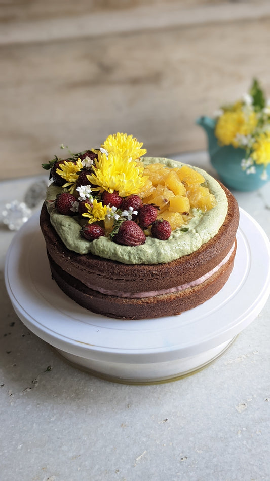 Pineapple, Coconut and Guava Naked Cake